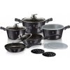 Sada hrncov s mramorovým povrchom 13 dielna Berlingerhaus Metallic Line Carbon Pro Edition BH-6886