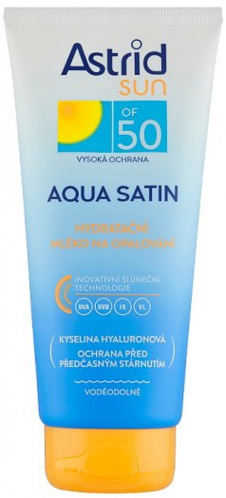 Astrid Sun Aqua Satin vodoodolné hydratačné opaľovacie mlieko SPF50 200 ml