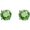 Náušnice so zelenými diamantmi v bielom zlate KLENOTA K0370282