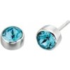 Swarovski strieborné náušnice aquamarin (Marec) E4926A