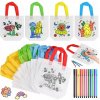 Dziecięce torebki na samostatné maľovanie, 12 kusov + 12 fixky