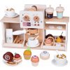 JOKO Detská Drevená Kaviareň Cukráreň s Kávovarom Pokladňou + zákusky cupcakes muffiny