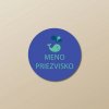 Nažehľovacie menovky na oblečenie (Kopírovat) - 2ks, Kruh 2,3 × 2,3 cm, Veľryba, Modrá