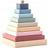Cubika pastelová farebná pyramída – drevená skladačka 9 dielov