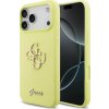 Guess Liquid Silicone 4G Metal Logo Zadný Kryt pre iPhone 17 Pro Max Yellow
