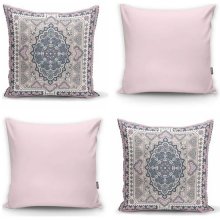 Minimalist Cushion Covers Pink Ethnic 45 x 45 cm 4ks