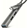 AXAGON HUE-STC, 4x USB ALU STRIP hub, 1x USB-A 5Gbps, 2x USB-A & 1x USB-C 480Mbps, kabel USB-C 12cm