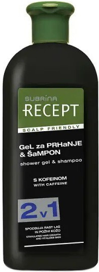 SUBRÍNA Recept Coffein Shower Gél And Shampoo kofeínový šampón a sprchový gél 2v1 400 ml