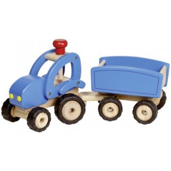 Goki Drevený traktor s prívesom