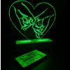 GRAVEA Gravírovaná LED lampa pre zamilovaných spojené ruky PODSTAVEC: Teplá biela s diaľkovým ovládaním nabíjateľný + USB kábel