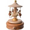 Clayre & Eef Drevený naťahovací hrací kolotoč s koníkmi - Ø 11*17 cm - Clayre & Eef