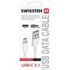 Swissten 71504400 dátový USB - USB-C 3.1 (7mm), 1,5m, bílý