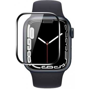 Coteetci 4D sklo s celoplošným lepením s černým lemem pro Apple watch 45 mm CS24002-45