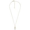 Fossil Jemný pozlátený náhrdelník s perleťou teardrop JF04248710