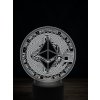 Beling 3D lampa,Ethereum, 7 farebná JRV2