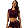 Nebbia STRONG BEAUTY Open-back Cropped Top 430 dark red