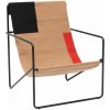 Ferm Living Kreslo Desert Lounge Chair, black/block