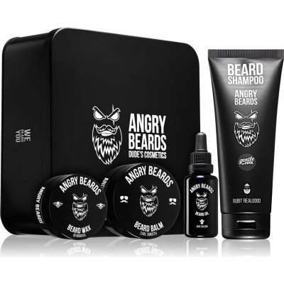 Angry Beards Saloon Jack Saloon olej na bradu 30 ml + Carl Smooth balzam na fúzy 50 ml + šampón na bradu 250 ml + vosk na bradu 30 ml