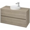 Cersanit Crea, závesná skrinka pod umývadlo na dosku 100cm, dub, S924-012