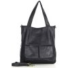 MARCO MAZZINI Dámska kožená shopper taška A4 | čierna v234a