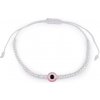 Náramok shamballa Alahovo oko - 1 ks 4 biela ružová
