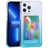 AppleKing dvojfarebný transparentný kryt s kapsou na kartu pre iPhone 13 Pro - svetlomodrý - možnosť vrátiť tovar ZADARMO do 30tich dní