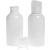 Plastová fľaša biela, priehľadný disc top, 100 ml