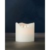 SIRIUS Vosková LED sviečka Sara exclusive 3 knôty, 15 x 15 cm, biela