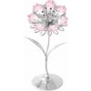 Romantická kvetina Crystocraft - strieborná - ružové kryštály