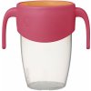 360° netečúci učiaci hrnček 250 ml - ružová/oranžová