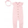 Carter's Set 2dielny overal na zips bez rukávov čelenka Pink dievča LBB NB