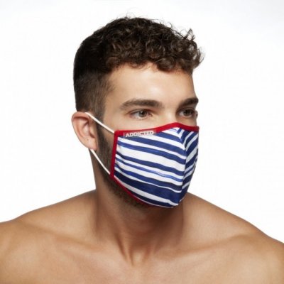 Addicted AC114 Sailor Mask Red, nastaviteľné ochranné rúško s potlačou