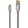 Lindy 36653 USB, USB 2.0 USB-A zástrčka, USB Micro-B zástrčka, 3m, sivý