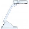 Stolová LED lampa so zväčšovacou lupou, biela