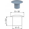Vnútorná krytka guľatá ø 10 mm, otvor ø 5 mm, sivá, plast