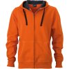 James & Nicholson Mikina JN 595 s kapucí na zip, těžká, pánská COT020595i6905-dark orange 2XL Oranžová tmavá/šedá