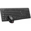 Klávesnice C-TECH WLKMC-04, bezdrátový combo set s myší, černý, USB, CZ/SK