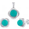 Silvego Strieborná súprava šperkov Ariel s pravým amazonitom a Brilliance Zirconia JST14738SAZ