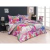 Matějovský Obliečka Ložní povlečení Alicante Bavlna deluxe digitál 1x 140/200, 1x 70/90 140x200+70x90 kvety červená, sivá, ružová