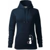 Zamilovaná mačka spredu - Mikina dámská Cape s kapucí - 2XL ( Tmavomodrá (veľmi tmavá - skoro čierna) )