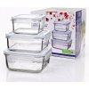 Glasslock Sklenená dóza obdĺžníková 3 ks 490 + 900 + 1200 ml