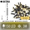 VIKTÓRIA spojovateľná LED svetelná reťaz vonkajšia JEŽKO 150LED 3M Teplá biela