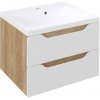 Sapho WAVE umývadlová skrinka 60x65x47,8cm, biela/dub Alabama SPH WA060-3022