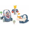 Set didaktické chodítko a kočík so sedátkom do vane Baby Walker 3v1 + Baby Doll Little Smoby s 30 cm bábikou a aquapark