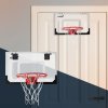 Hauki mini basketbalový kôš s 3 loptami, 45,5x30,5 cm, biely, vrátane siete a pumpy