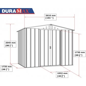 Duramax TITAN TOP 4,7 m² (261 x 182 x 202 cm) dekor dub