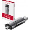 AXAGON CRE-SAC, USB3.2 Gen 1 Type-C + Type-A externá čítačka kariet SD / microSD, podpora UHS-I CRE-SAC