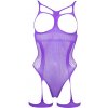 Le Desir Body Open-Cup Strappy Teddy Fialové OS
