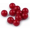 Dekoračné guličky / perly bez dierok na nalepenie Ø8; 10 mm - (Ø8 mm) červená tmavá (20 ks)