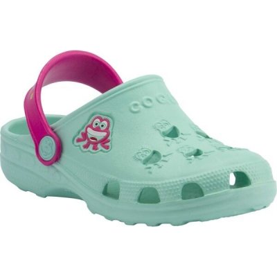 Coqui Little Frog svetlo zelená ružová detské sandále